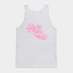 Hebrews 12:1-2 - Run the Race (pink) Tank Top